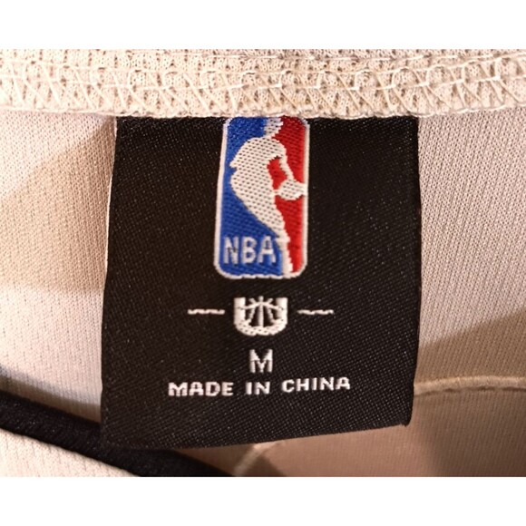 Vtg NBA Jersey Shirt Men M Tan All Over Print Patchwork Lakers Bulls Knicks Heat - Picture 10 of 11